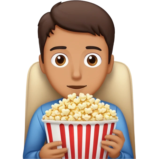 person watching a movie with popcorn emoji
