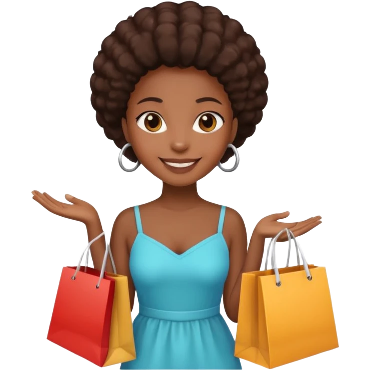 black girl holding shopping bags  emoji
