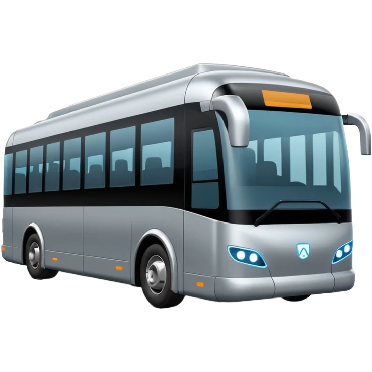 extra large gray Modern autonomous electric bus self driving emoji