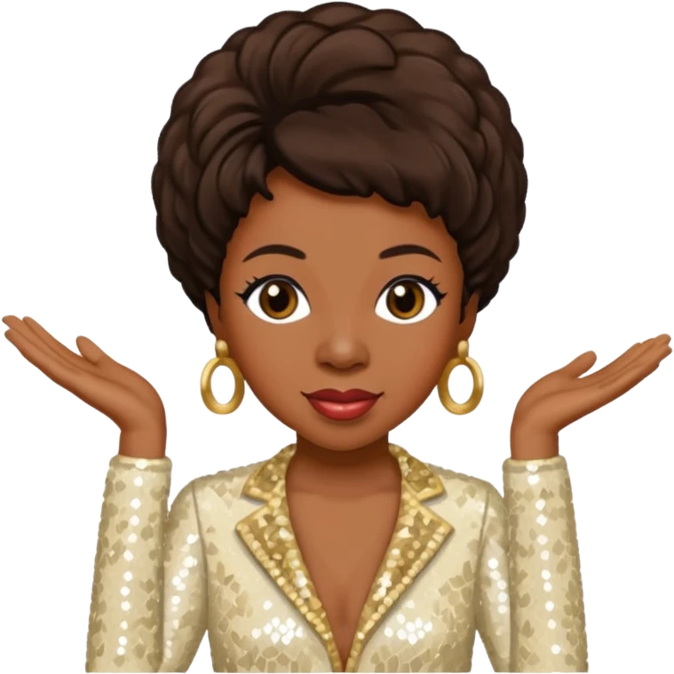 Gladys Knight with ivory sequin outfit emoji