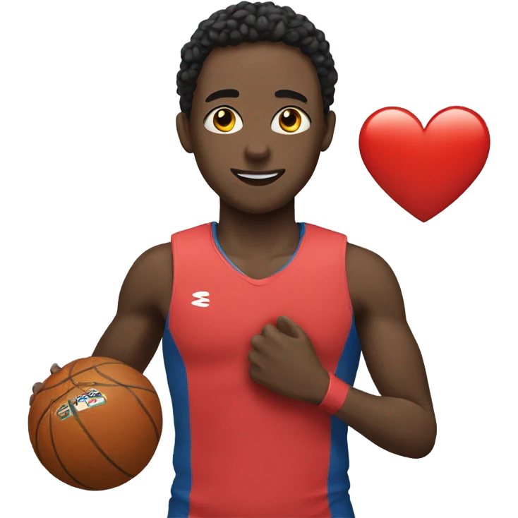 athlete with a heart emoji