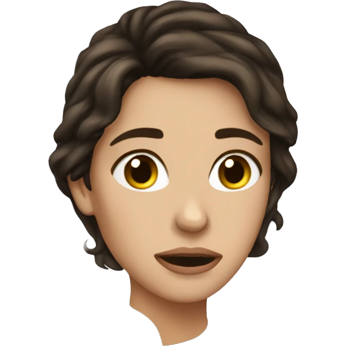 Beautiful woman brunette crying emoji