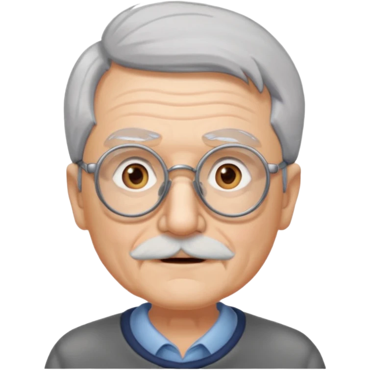 old man white neutral face with eyewear emoji