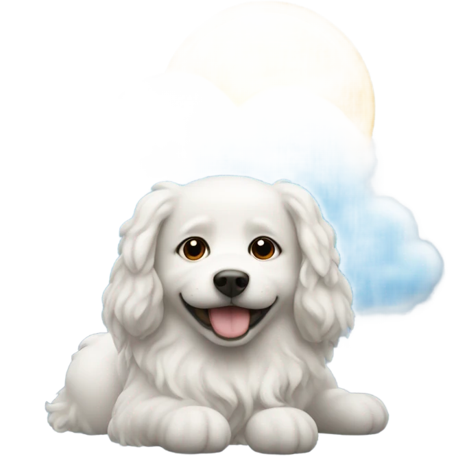 Cloud dog with sun emoji