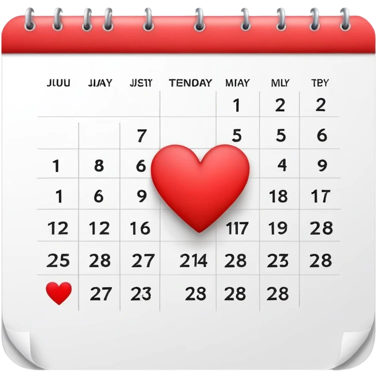 Calendar with heart in the middle emoji