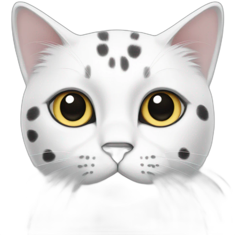 White cat with grey and black spots emoji