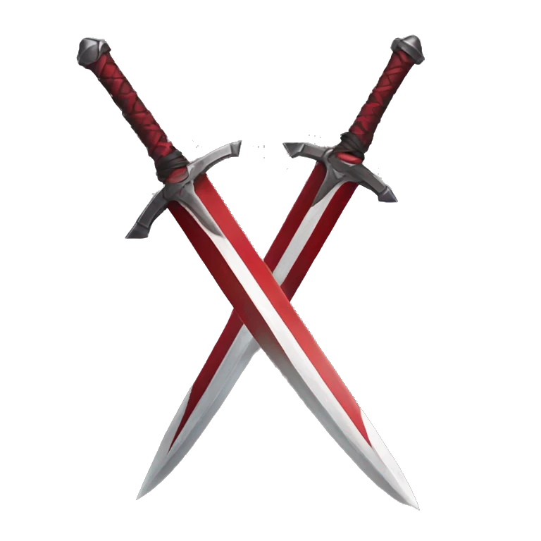 make all crimson red dual swords emoji