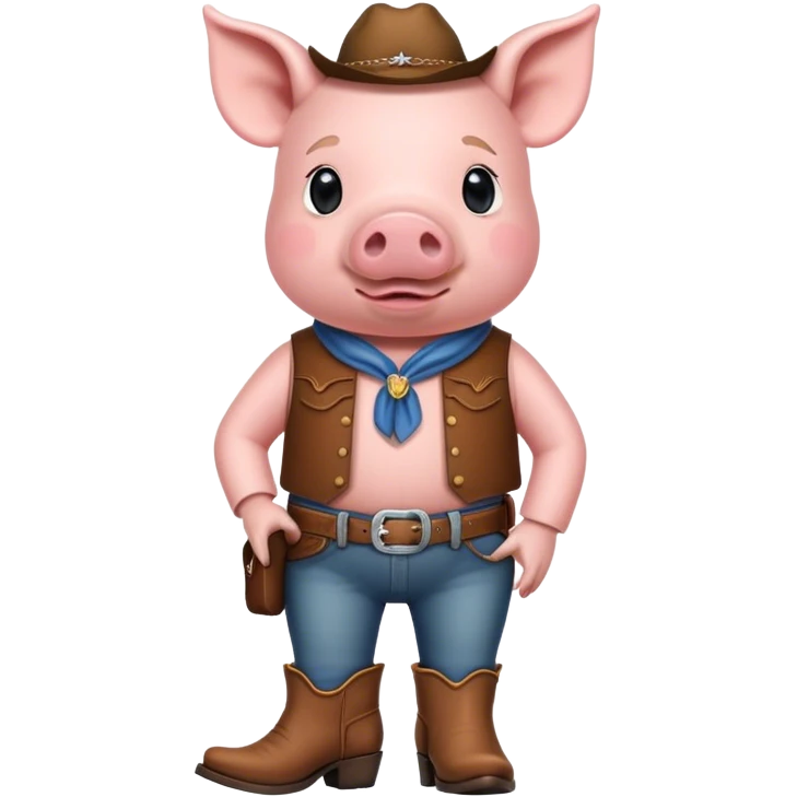 Pig with cowboy boots emoji