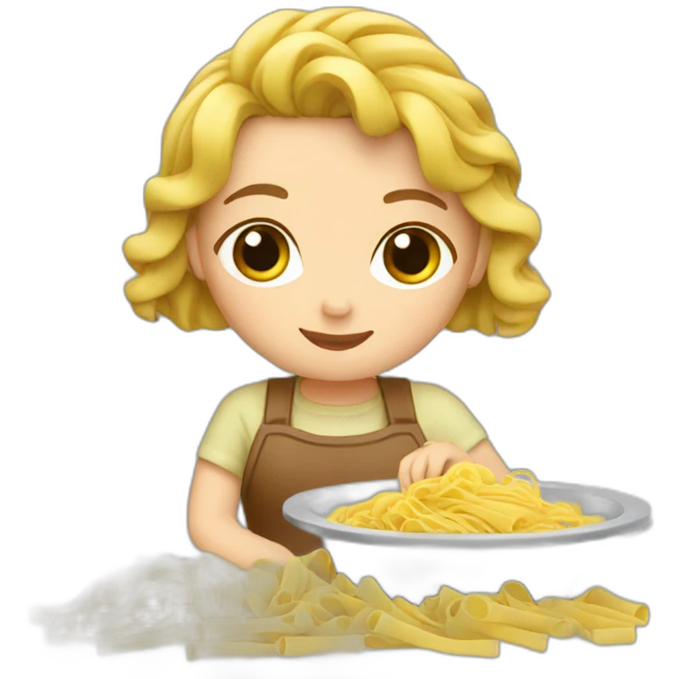 Italian girl making pasta emoji