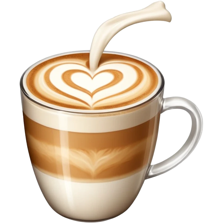 Latte art sin la taza, solo el diseño con leche emoji