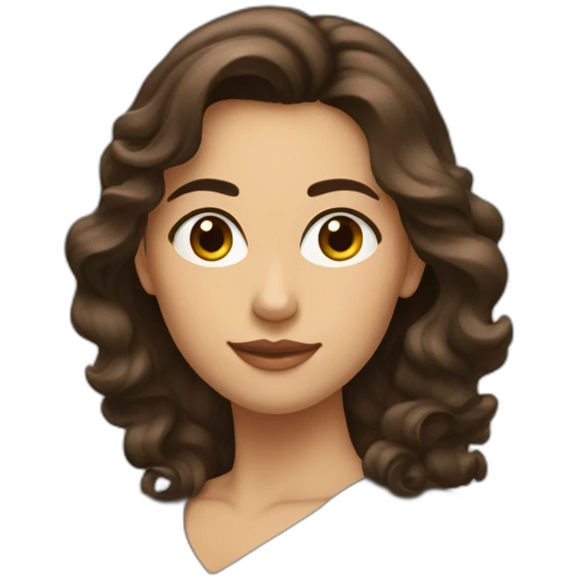 Femme brune cheveux ondulé diadème sur la tete emoji