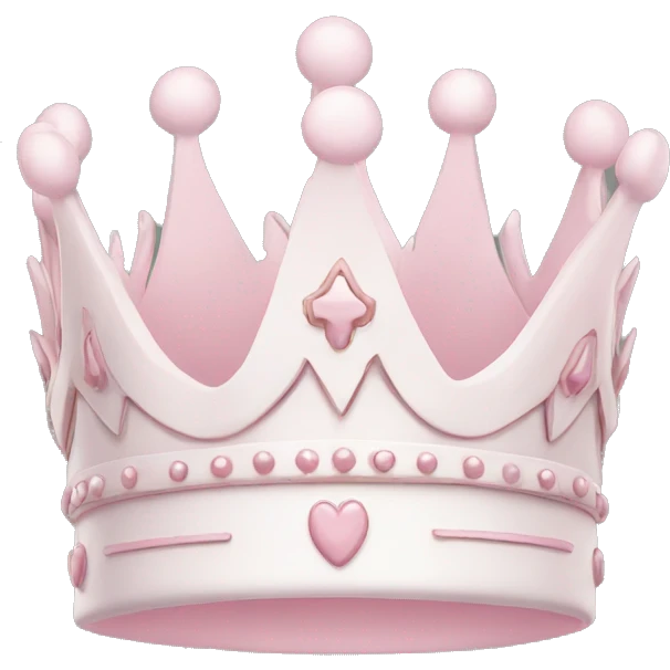 White and pastel pink crown emoji