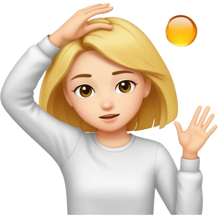 Girl doing a dab emoji