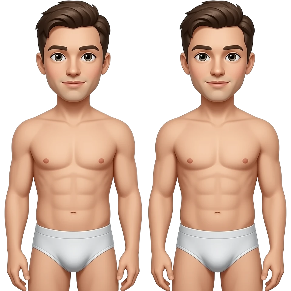 Man and man naked with no underwear emoji