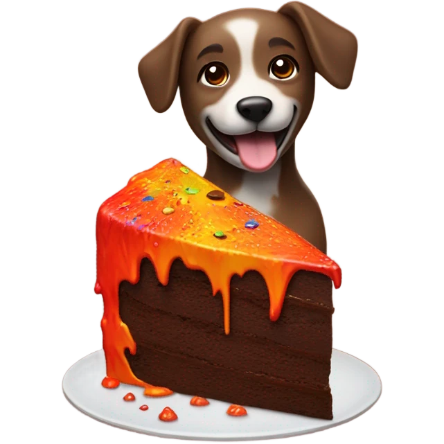 DOG EATING VOLCANO emoji