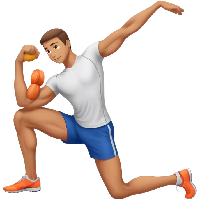 male runner hamstring stretch emoji