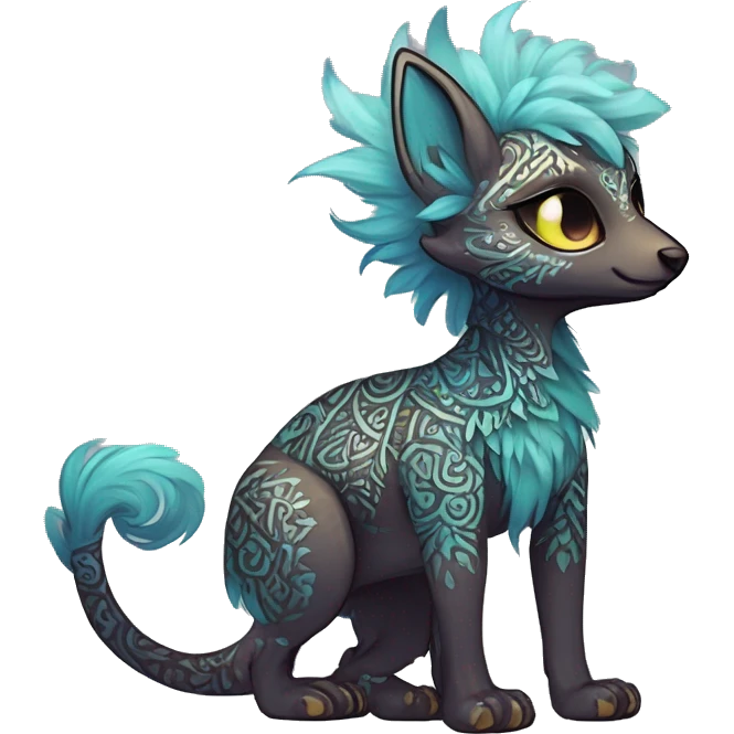 cute Kawaii edgy ethereal shy epic fantasy animal fursona Fionbri creature by griffsnuff & LiLaiRa & Falvie with exotic colors with intricate patterns full body emoji