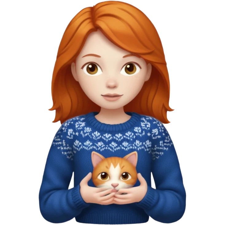 Knitted ginger female emoji