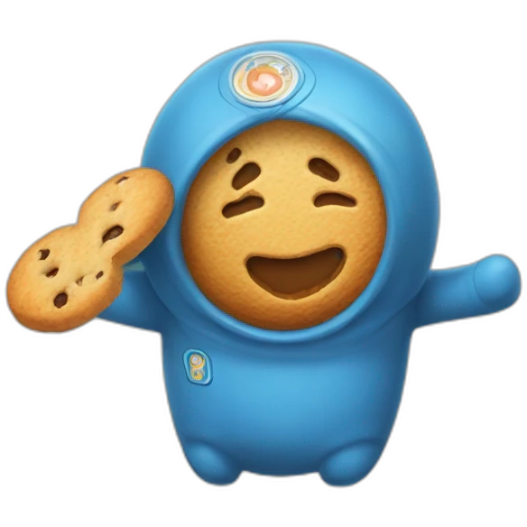 Un chamalot fait un hug à un biscuit emoji