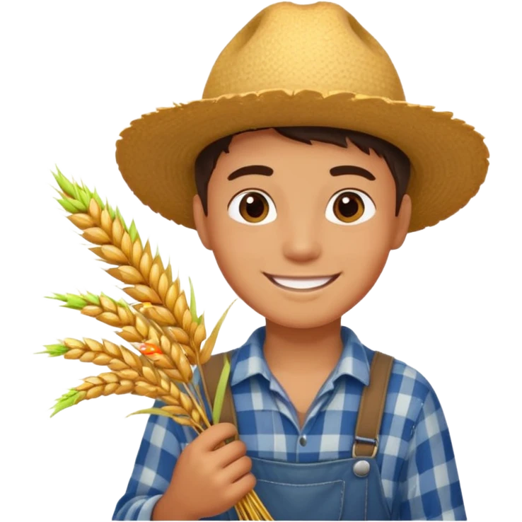 boy farmer, hold wheat emoji