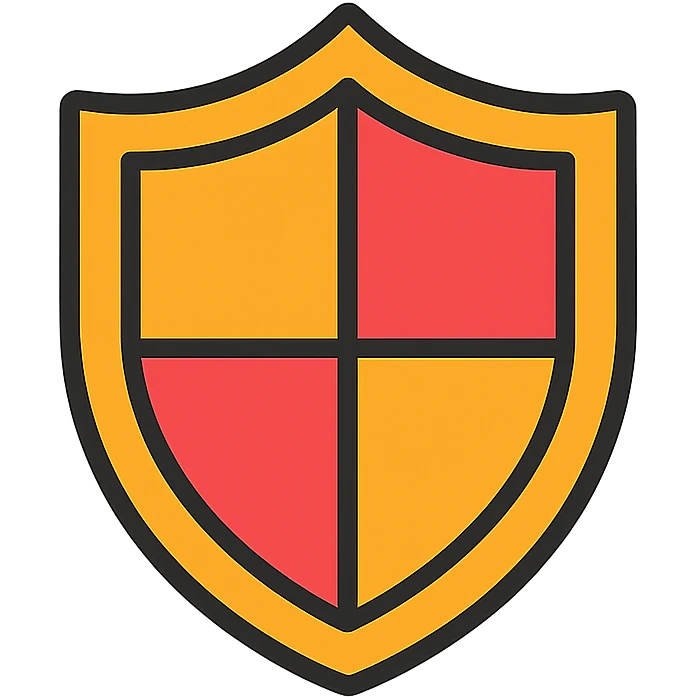 shield icon, lineal color icon with black outlines, minimalistic, no text emoji