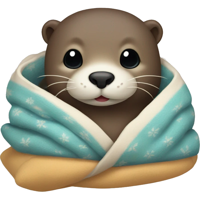 otter cozy in blanket emoji