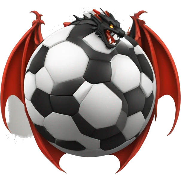 blason de football avec un dragon noir emoji