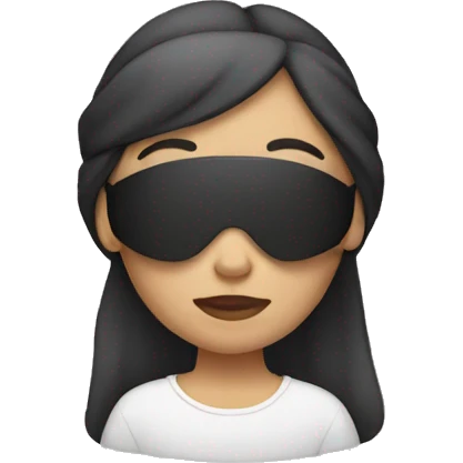 blindfolded woman wearing airpods emoji
