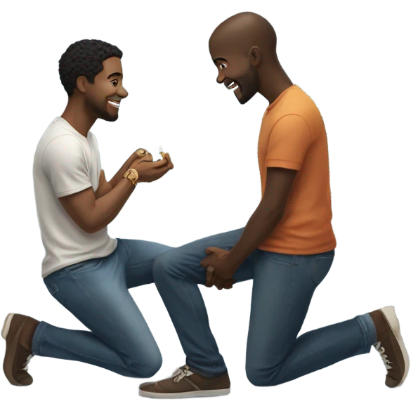 Black man proposes  emoji