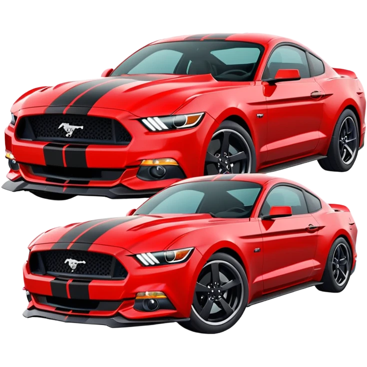 Ford Mustang with center black strip design and in written 309 and in front real pnky emoji