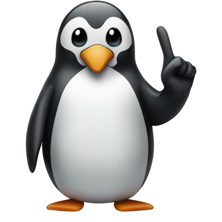 Penguin throwin a peace sign emoji
