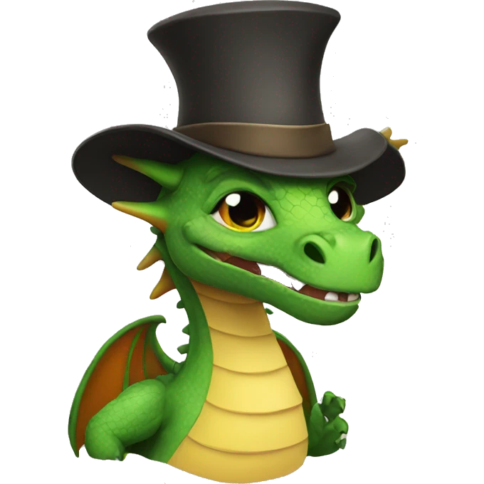 Dragon with a hat emoji
