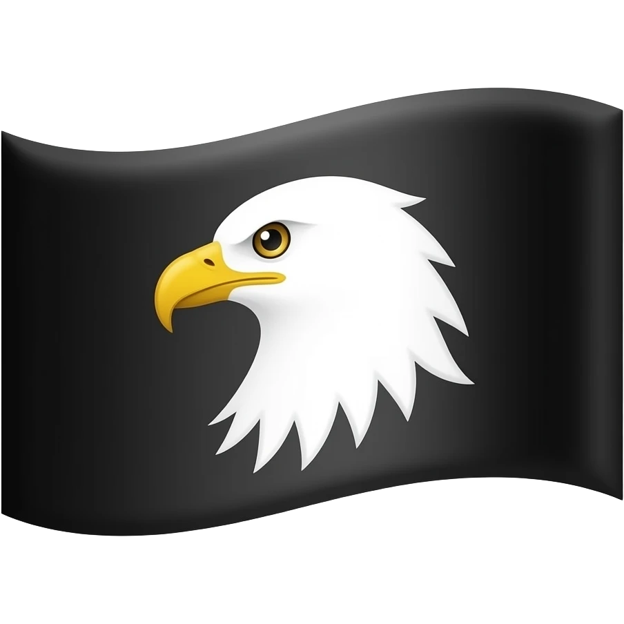 Bandera negra con un águila blanca emoji