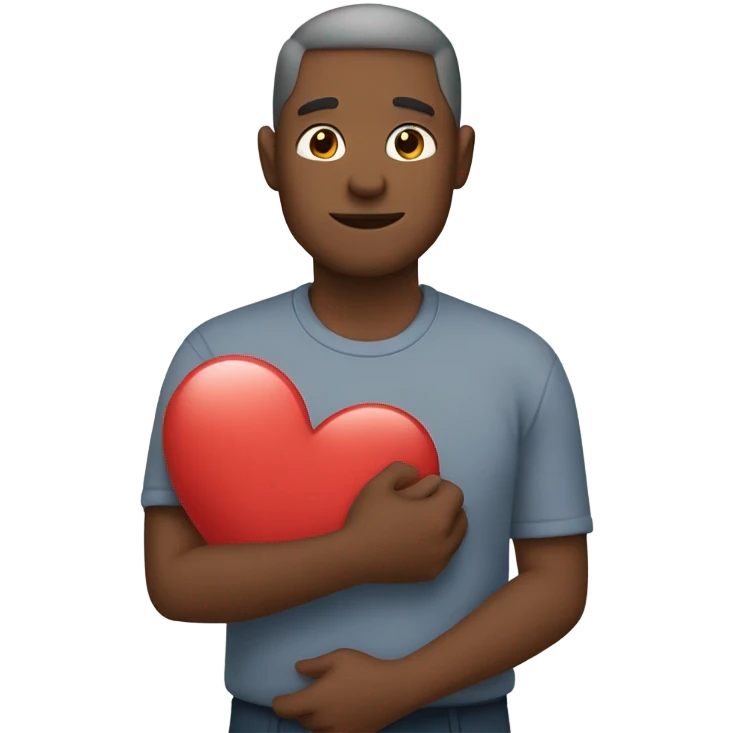 Father holds her heart in her arm emoji
