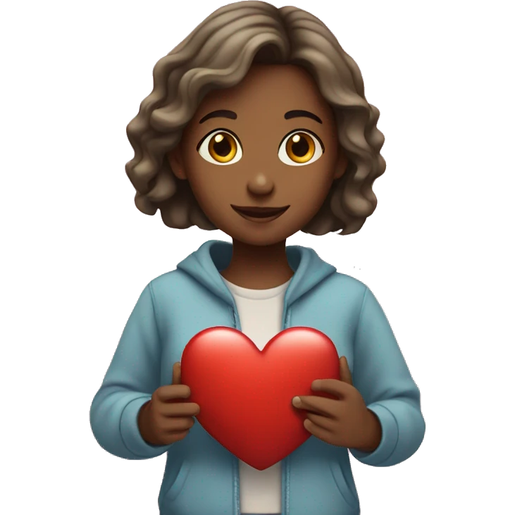 Girl  with smartphone and heart emoji