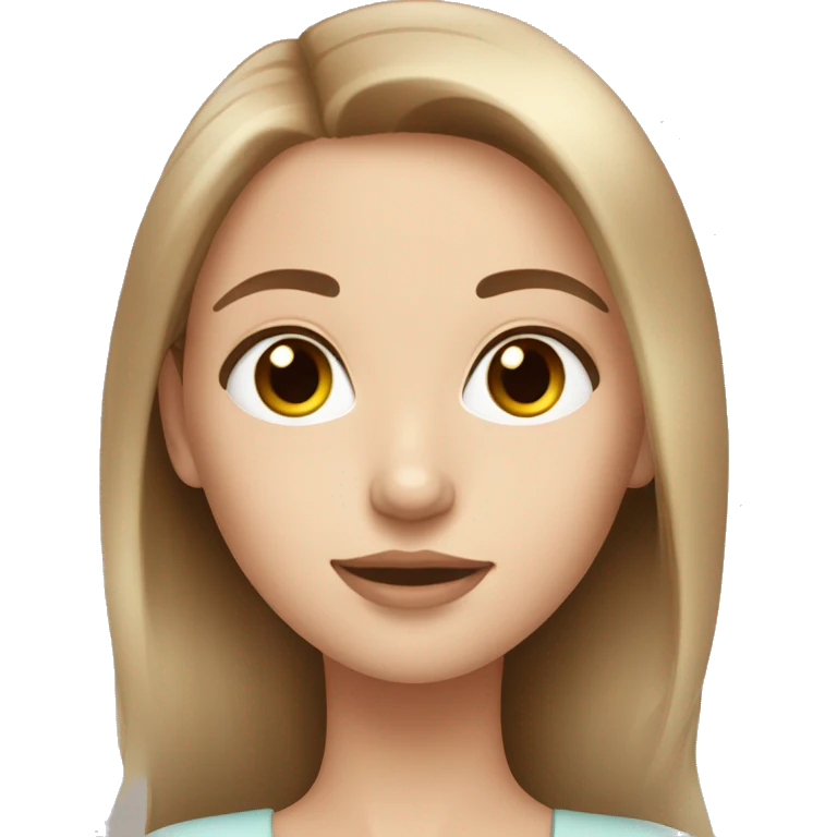 White beautiful girl with light brown hair skin care emoji
