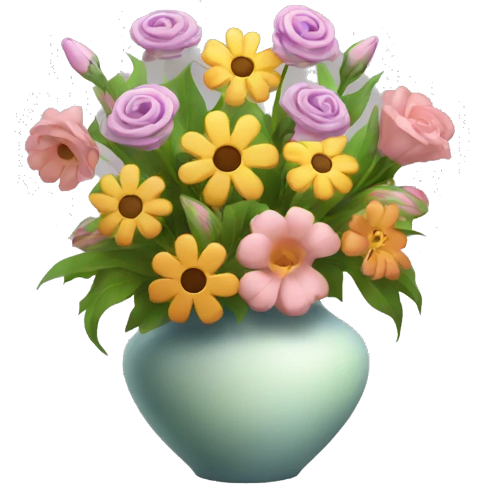 vase full of pretty flowers emoji