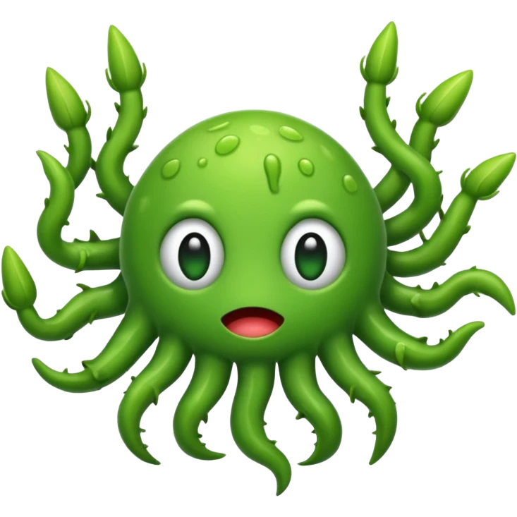 green germs emoji with many limbs emoji