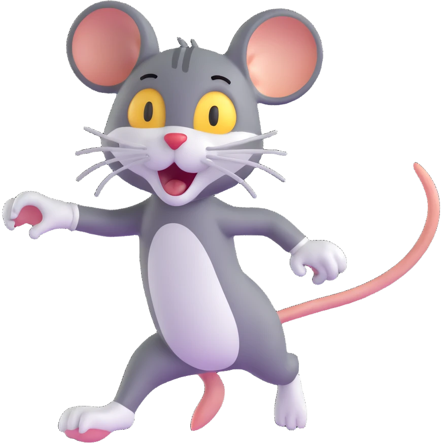 Tom cat chasing Jerry mouse emoji