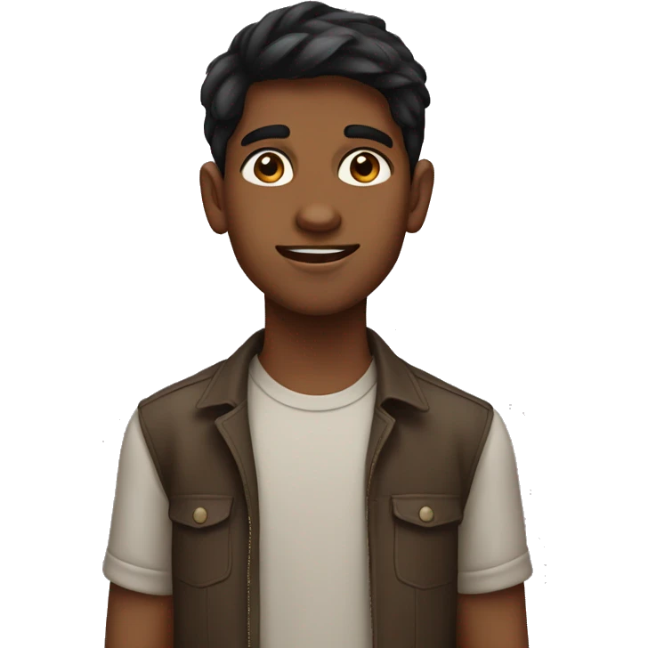 a boy from india of 15 years old with brown skin with a little big nose and dark hair emoji