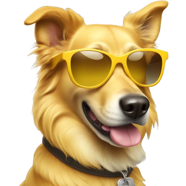 Yellow dog wearing sunglasses  emoji