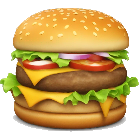 burger emoji 3d, ios style emoji