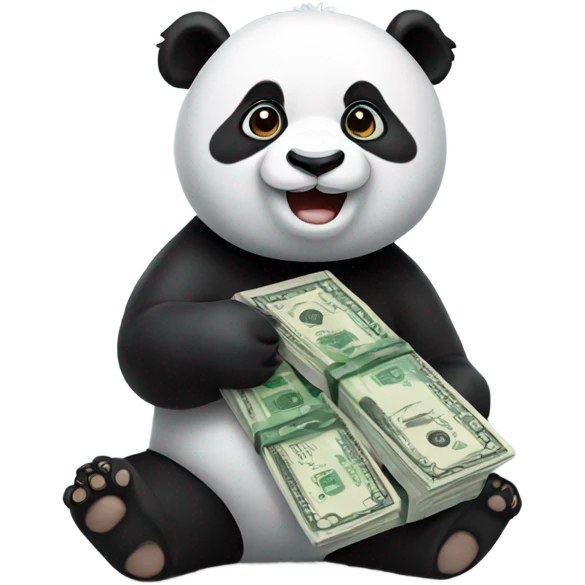 Panda Holding Money emoji