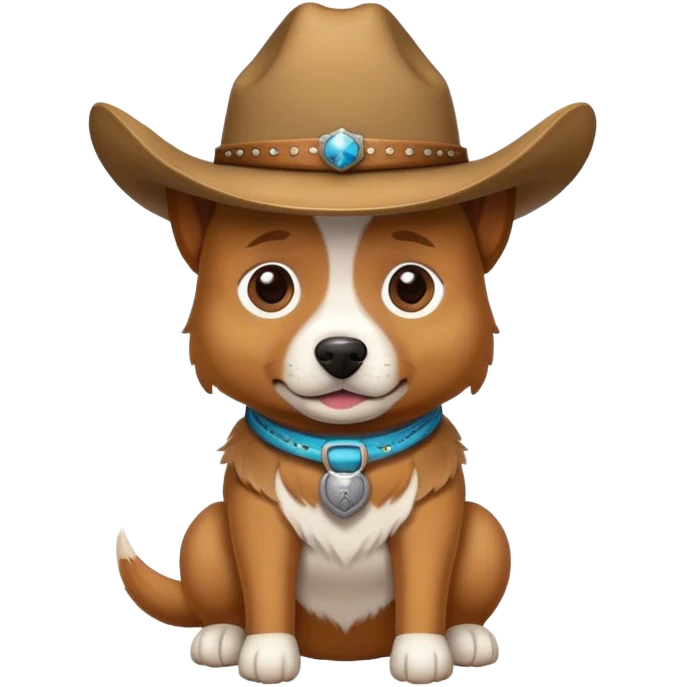 Dog wearing a cowboy hat emoji
