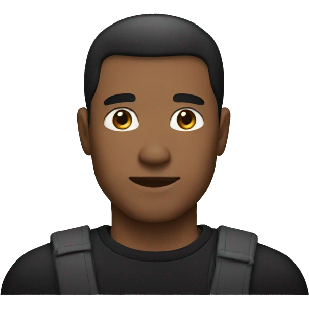 A man with black shirt  emoji