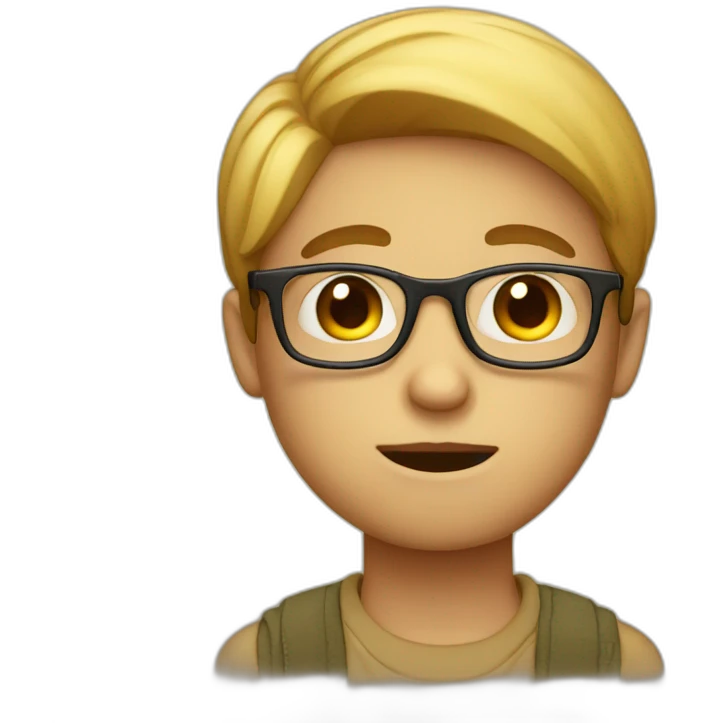 Shy boy wearing glasses emoji