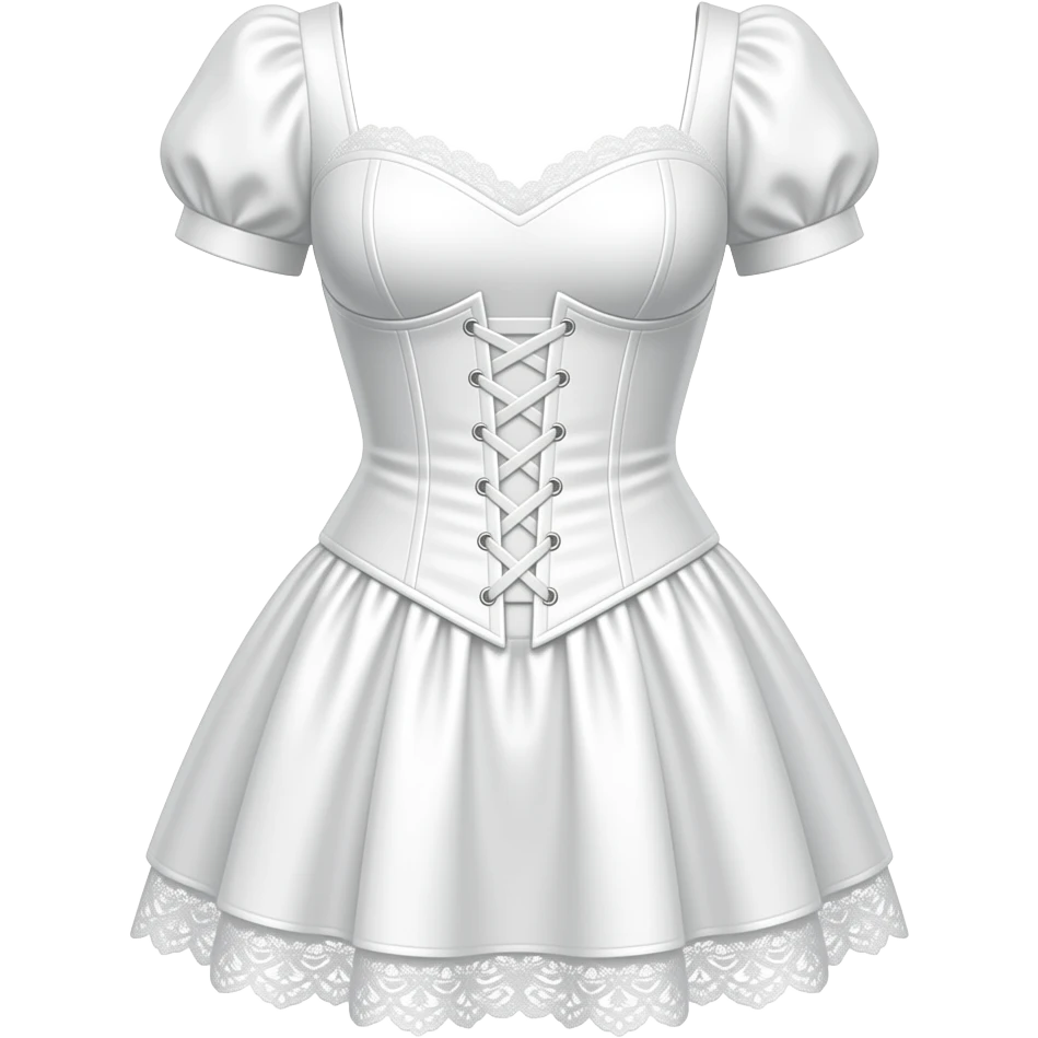 white corset mini dress with gathering in skirt emoji