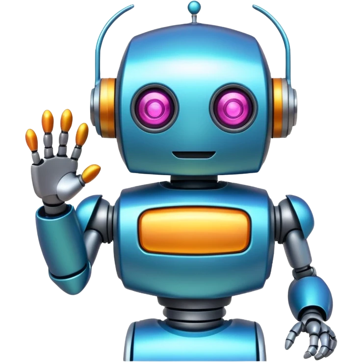 vibrant and friendly robot character emoji