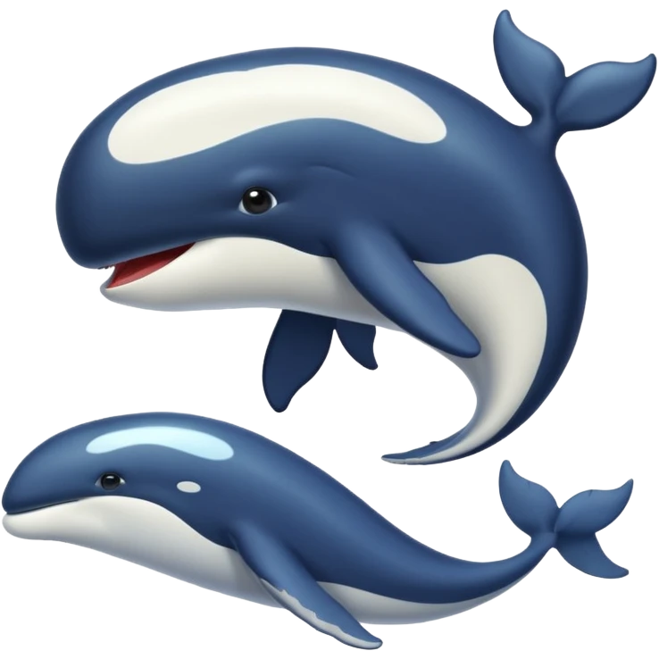 une baleine avec plein de cheveux noirs emoji