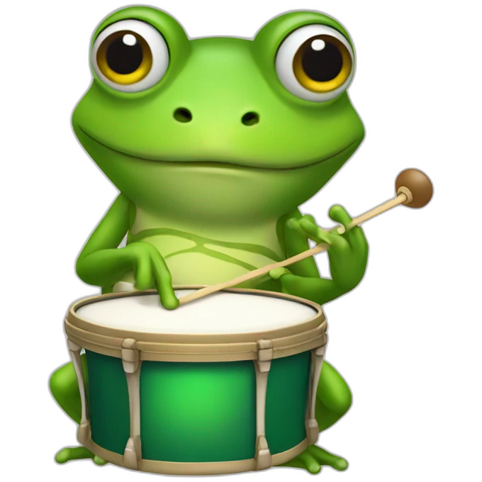 Frog playing drum emoji